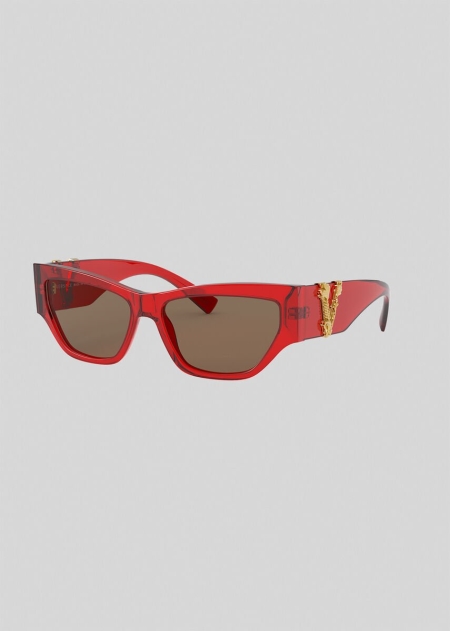 Ochelari de Soare Versace Red Virtus Cat-Eye Dama | MXZKDCL-81